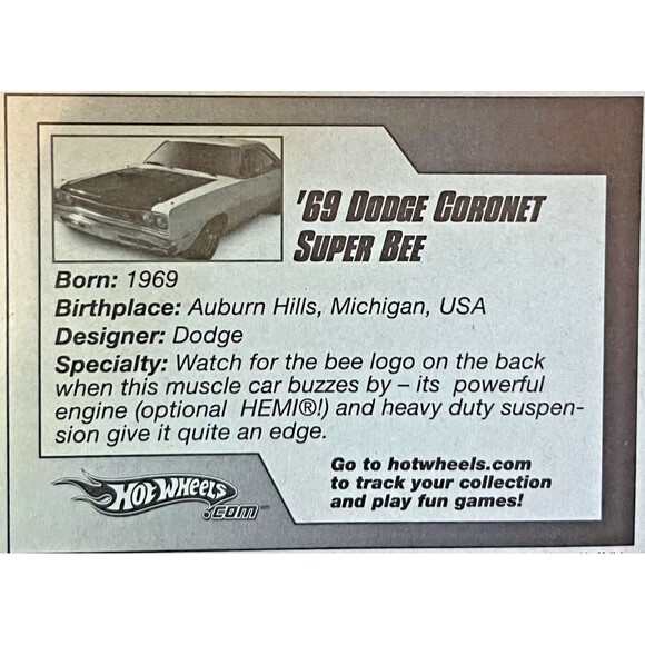 2008 Hot Wheels #5 New Models 5/40 ‘69 DODGE CORONET SUPER BEE Yellow Variation - Picture 6 of 6